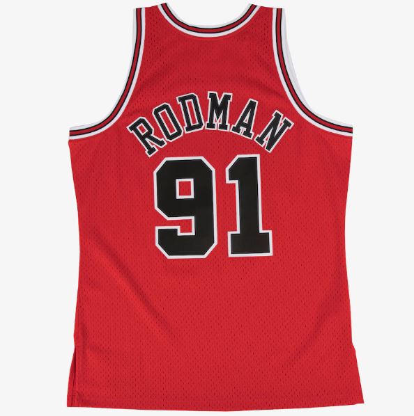 Mitchell & Ness Men's NBA Chicago Bulls Dennis Rodman 1997/98 Hardwood Classics Swingman Jersey - Red