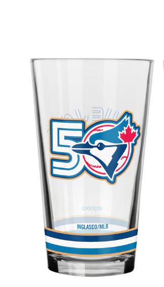 Toronto Blue Jays 50th Season One-Piece 16oz Glass