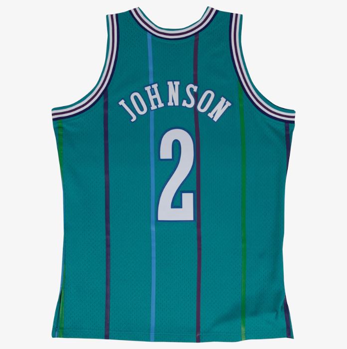Mitchell & Ness Men's NBA Charlotte Hornets Larry Johnson 1992-93 Hardwood Classics Swingman Jersey - Teal