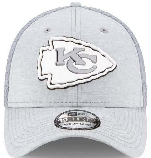 Kansas City Chiefs New Era Rubber Front 39THIRTY Flex Hat - Gray