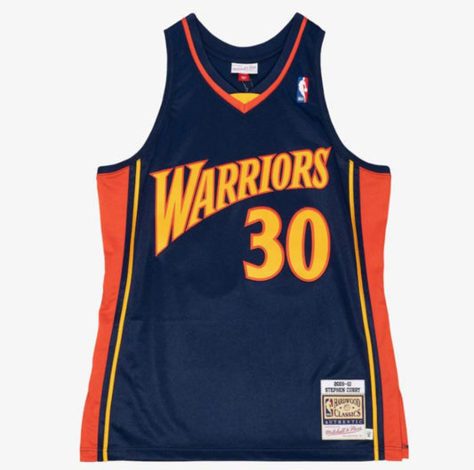 Mitchell & Ness Men's NBA Stephen Curry Golden State Warriors 2009-10 AUTHENTIC Jersey - Navy