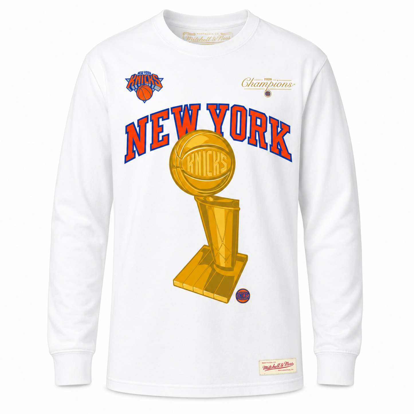 Mitchell & Ness NBA New York Knicks 2026 Champions Long Sleeve T-Shirts - Multiple Colors Available