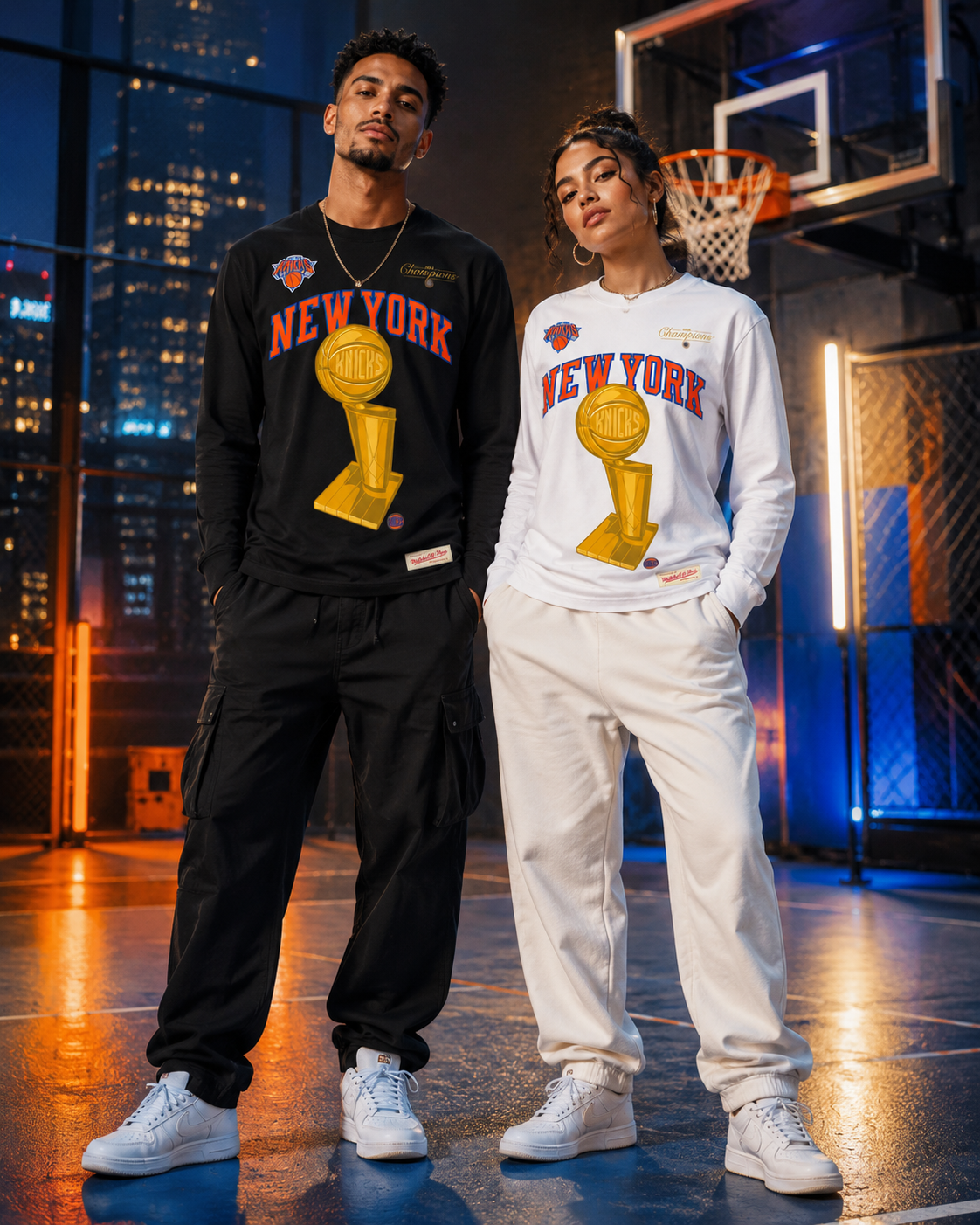 Mitchell & Ness NBA New York Knicks 2026 Champions Long Sleeve T-Shirts - Multiple Colors Available