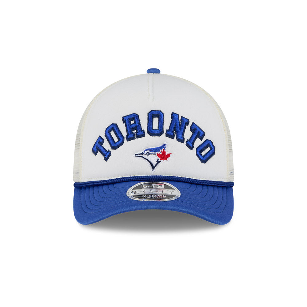New Era 9FORTY Toronto Blue Jays Chrome Arch  M-Crown A-Frame Trucker - White/Royal Blue