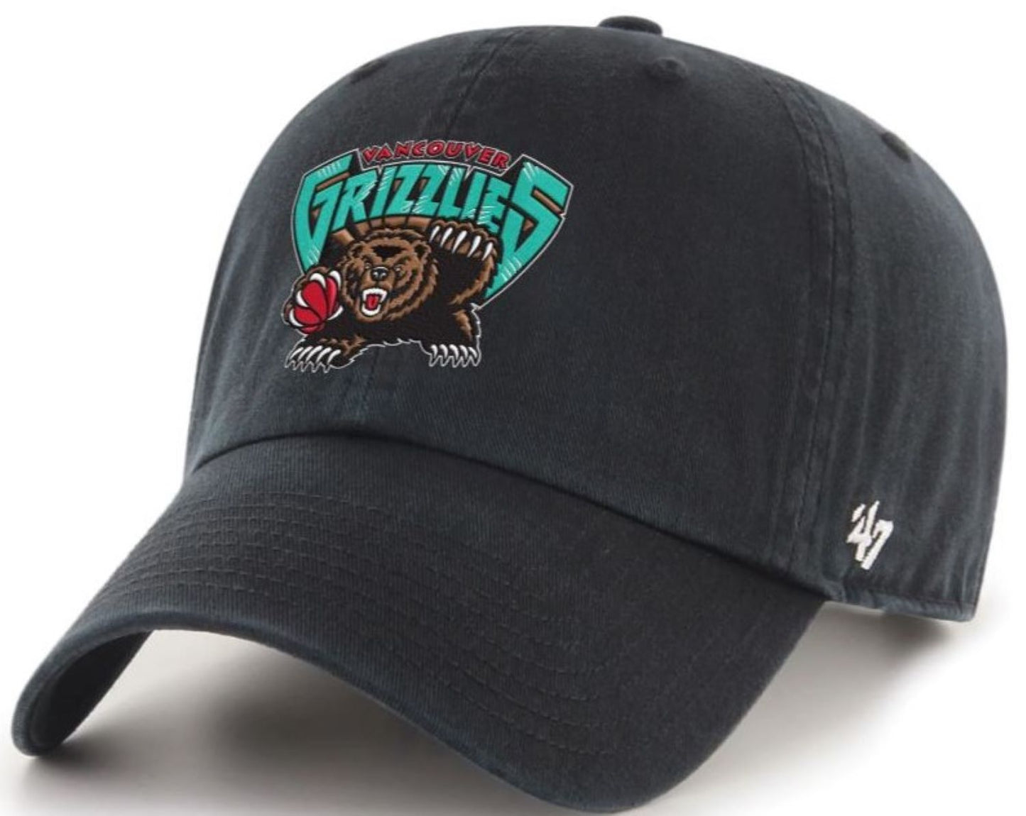 '47 NBA Vancouver Grizzlies Clean Up Adjustable Cap - Black