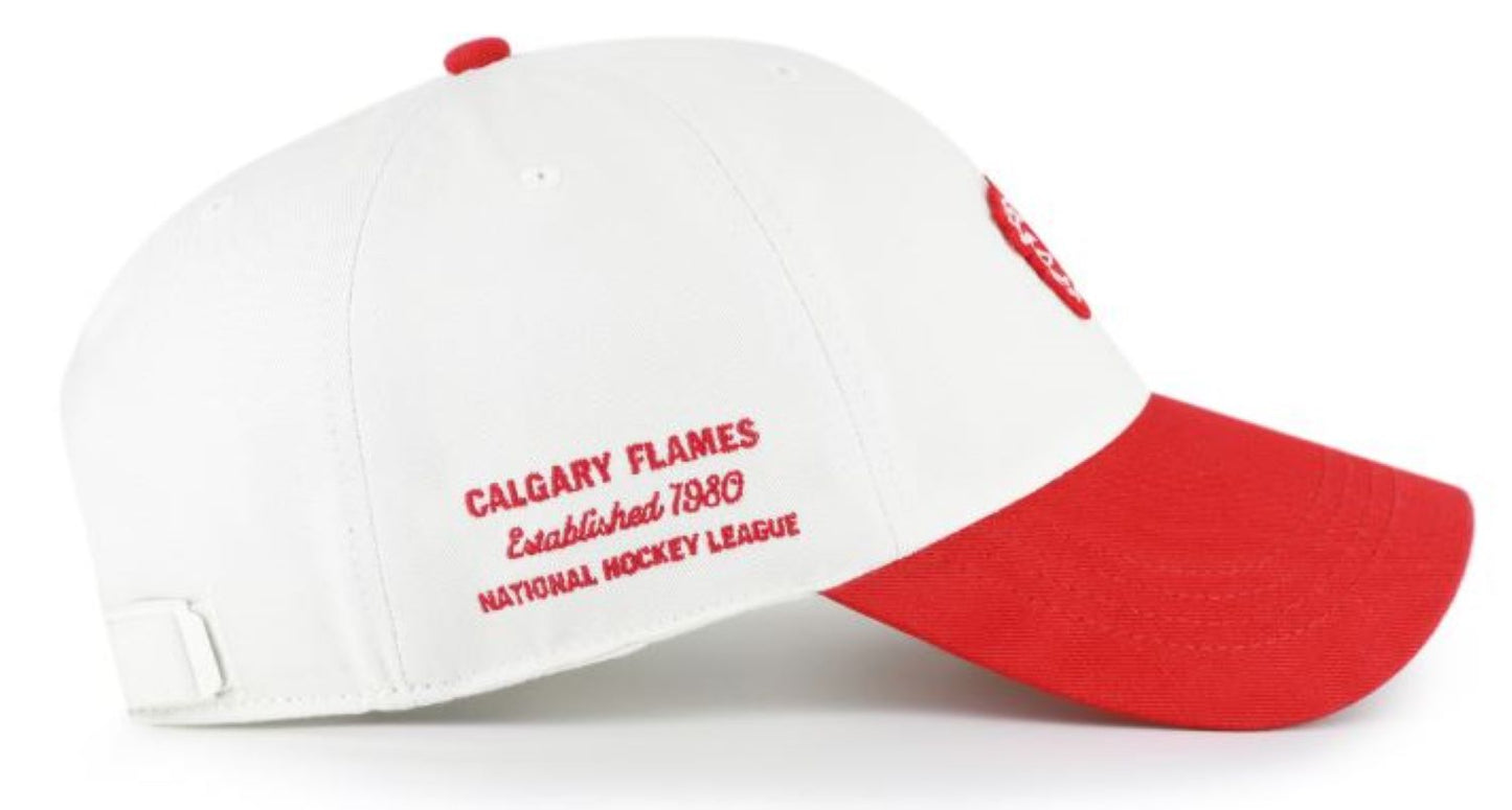 ’47 NHL Calgary Flames Contemporary TT Clean Up Adjustable Hat - White/Red