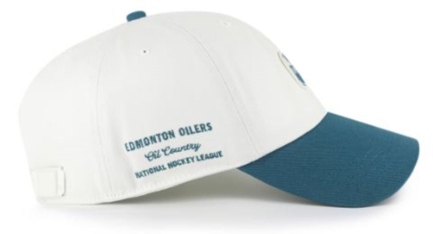 ’47 NHL Edmonton Oilers Contemporary TT Clean Up Adjustable Hat - White/Blue