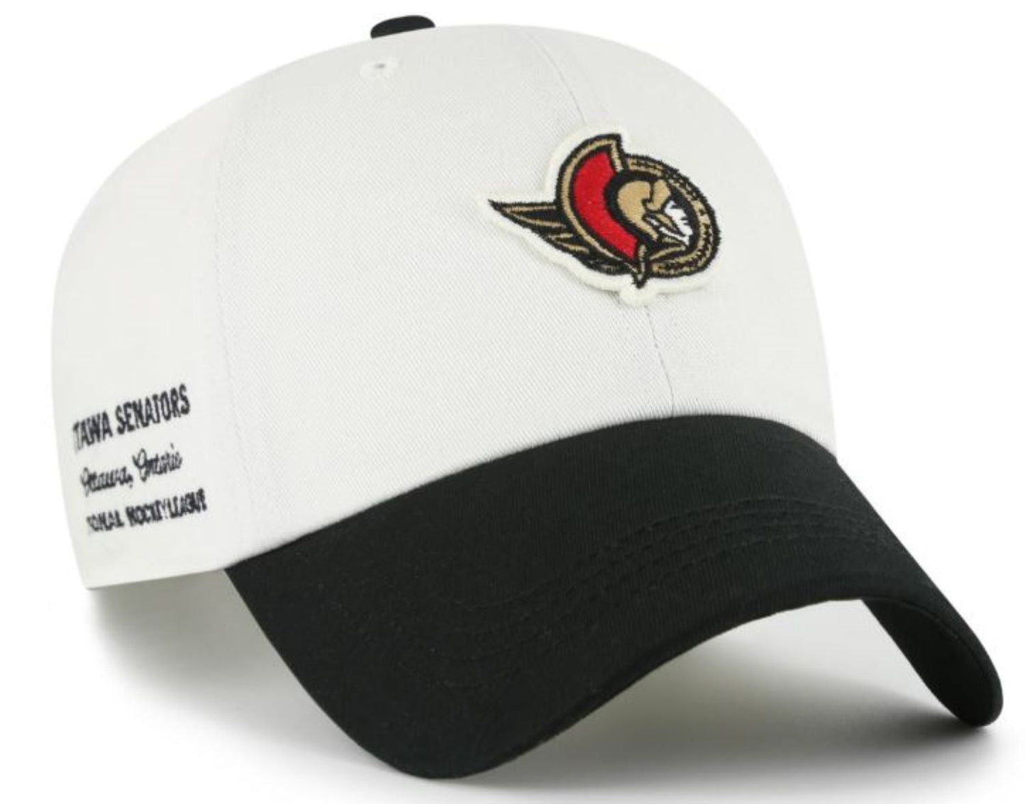 ’47 NHL Ottawa Senators Contemporary TT Clean Up Adjustable Hat - White/Black