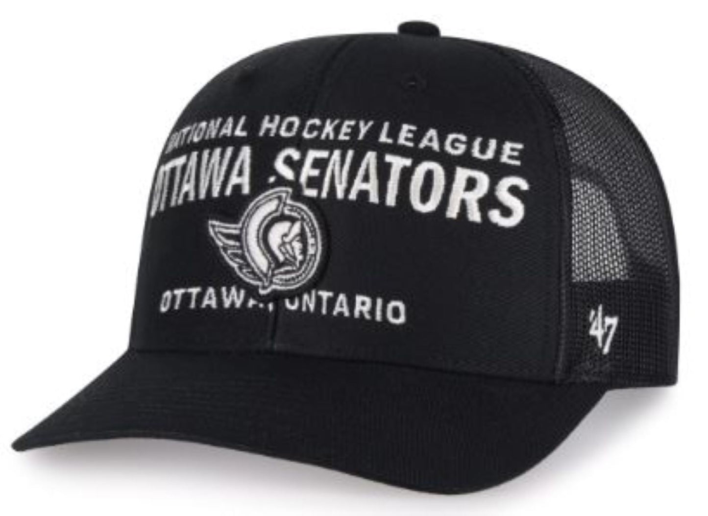 '47 NHL Ottawa Senators Contemporary Mesh Trucker Hat - Black/White