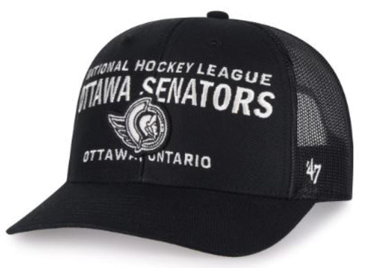 '47 NHL Ottawa Senators Contemporary Mesh Trucker Hat - Black/White