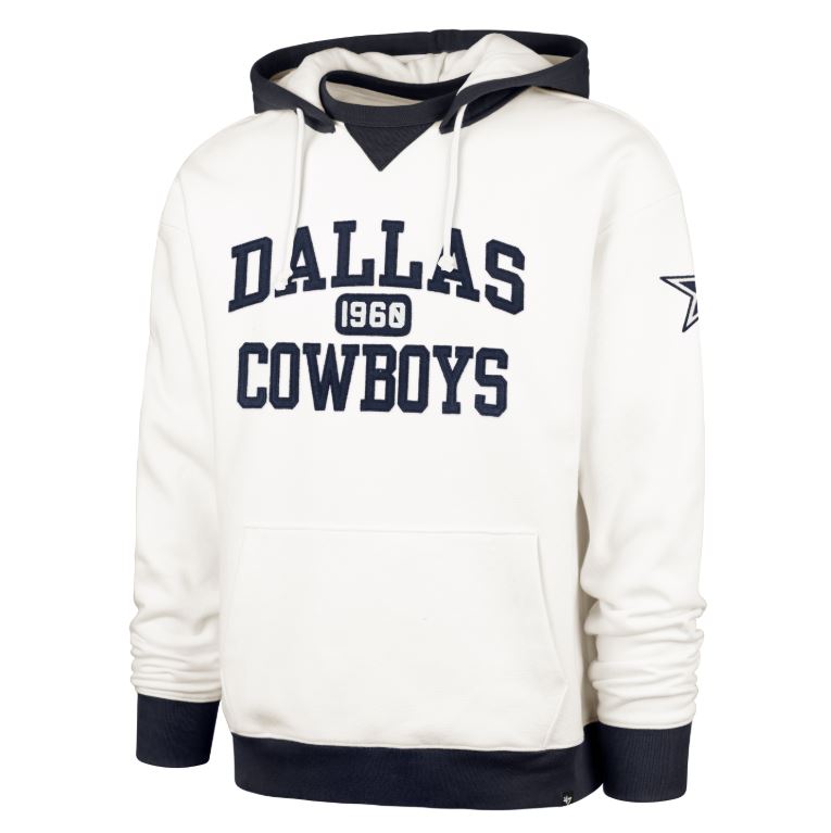 '47 NFL Dallas Cowboys Golden Age Skipper Original Hoodie - White / Navy