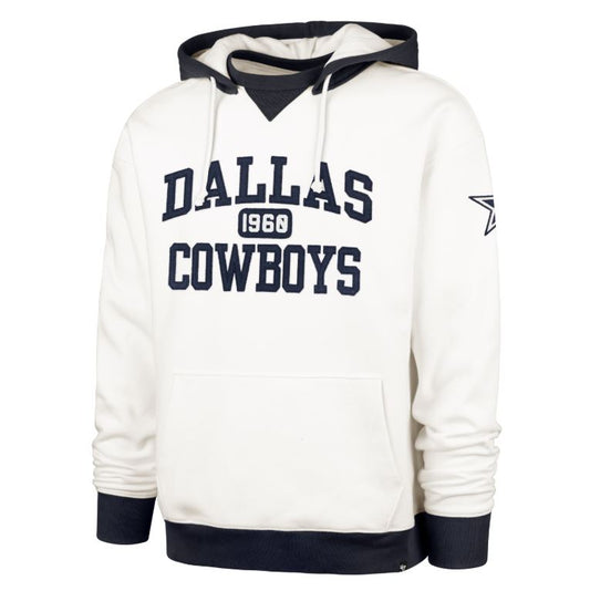 '47 NFL Dallas Cowboys Golden Age Skipper Original Hoodie - White / Navy