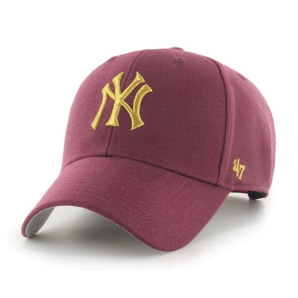New York Yankees '47 MVP Adjustable Hat - Burgundy & Gold Logo