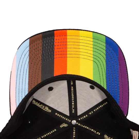 Edmonton Oilers Mitchell & Ness Pride Black Snapback Hat