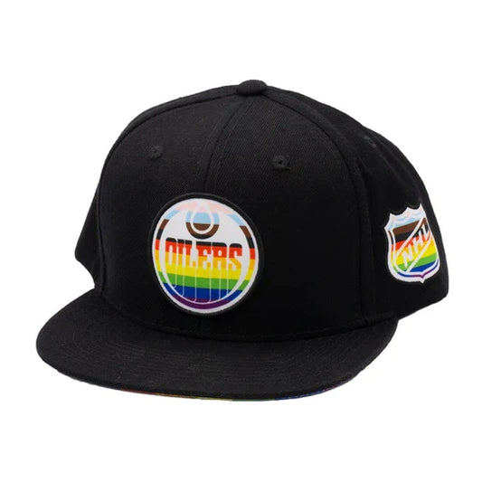 Edmonton Oilers Mitchell & Ness Pride Black Snapback Hat