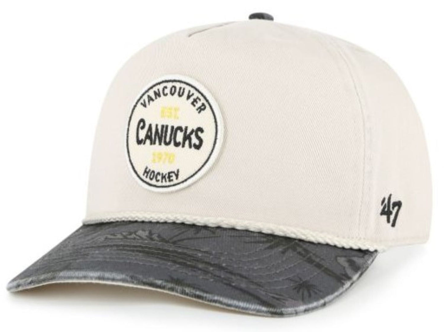 '47 NHL Vancouver Canucks Fiji Rope Hitch Adjustable Hat - Beige / Grey