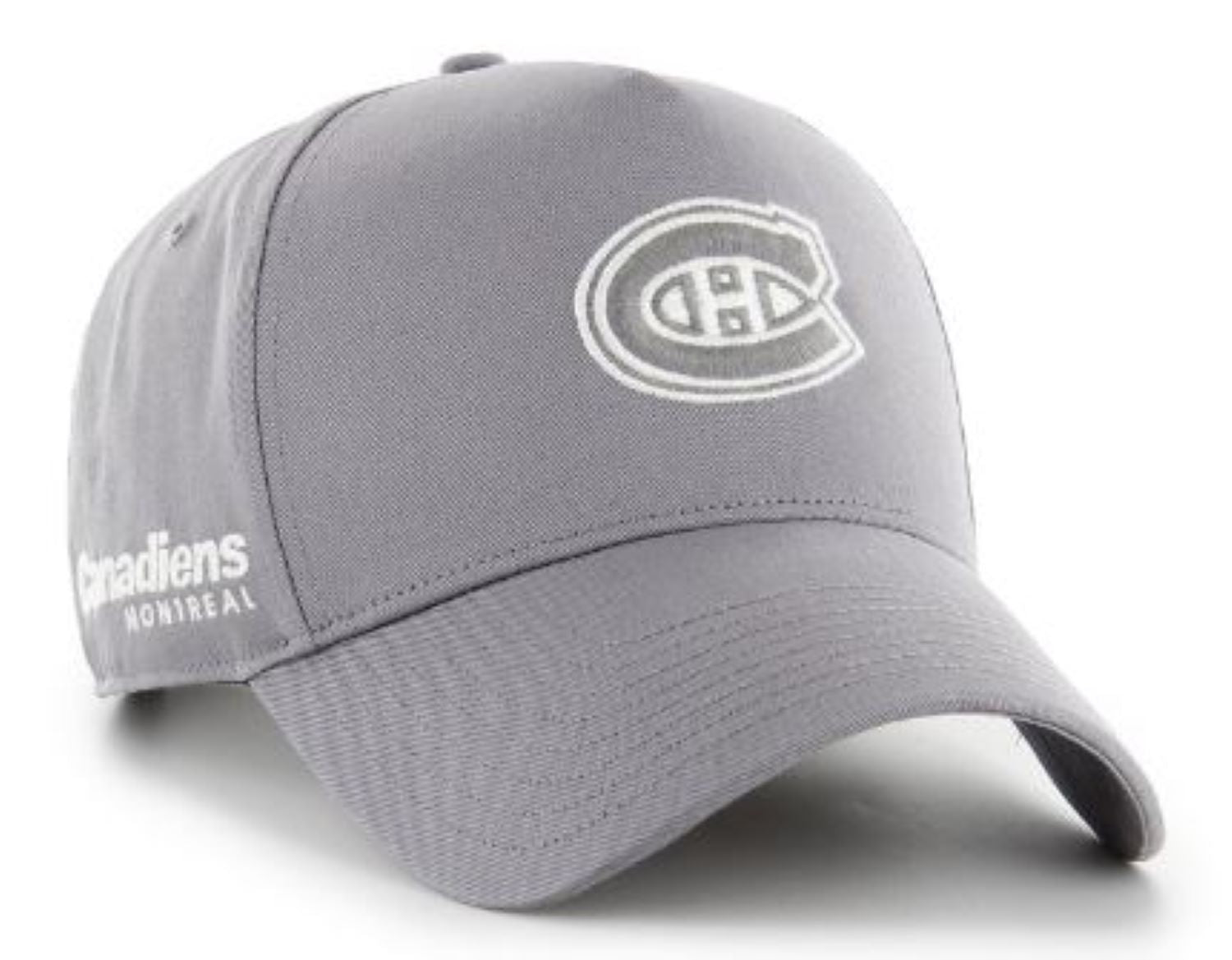 Gray cap with Montreal Canadiens logo on a white background