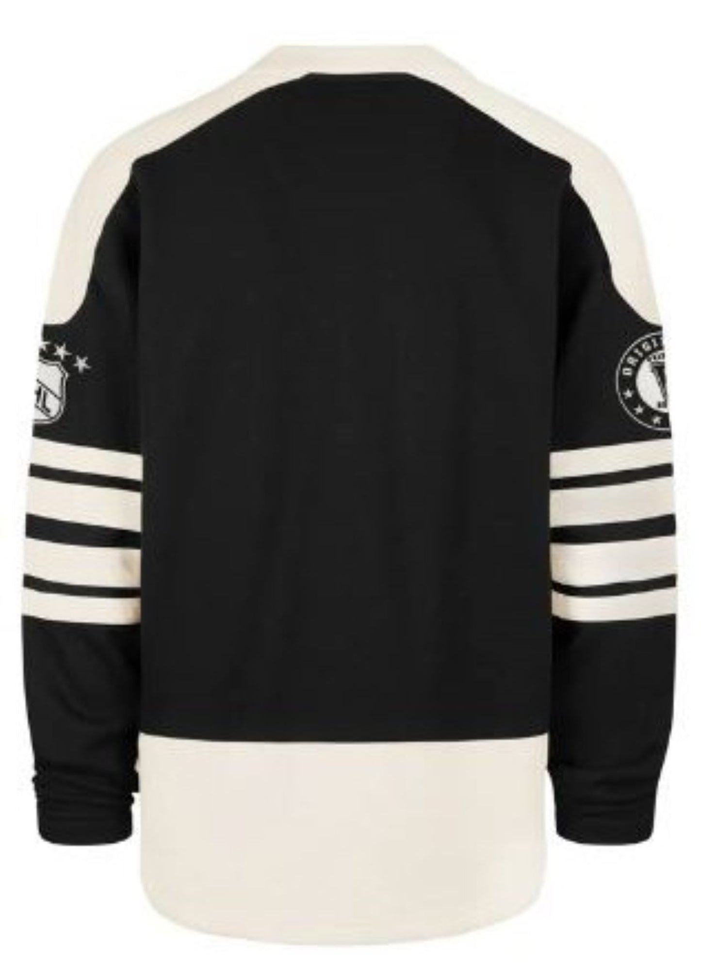 '47 NHL Boston Bruins Golden Age Sweep Check Eternal Lacer Fleece Hoodie - Black/White