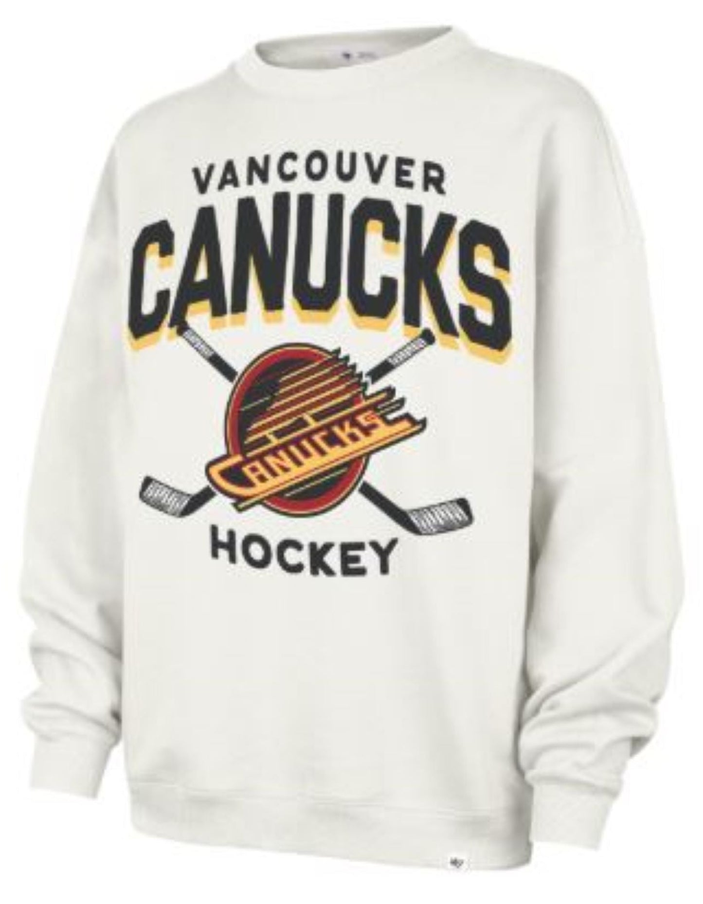 '47 NHL Women's Vancouver Canucks Golden Age Arch Cloud Oversized Crewneck - White