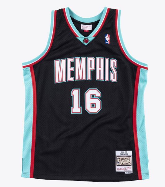 Men's Mitchell & Ness NBA Pau Gasol Memphis Grizzlies 2001/02 Hardwood Classics Swingman Jersey - Black