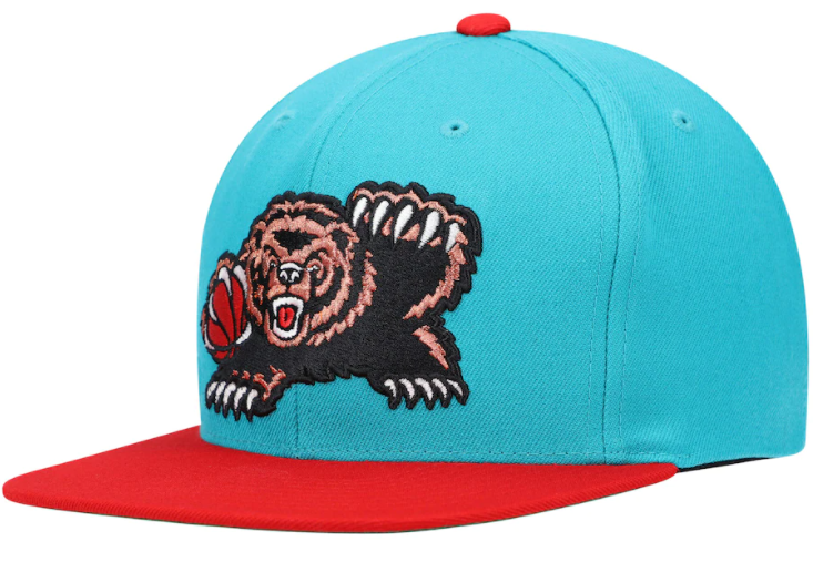 Men's Vancouver Grizzlies Mitchell & Ness NBA Red/Teal Two Tone Wool Snapback Hat