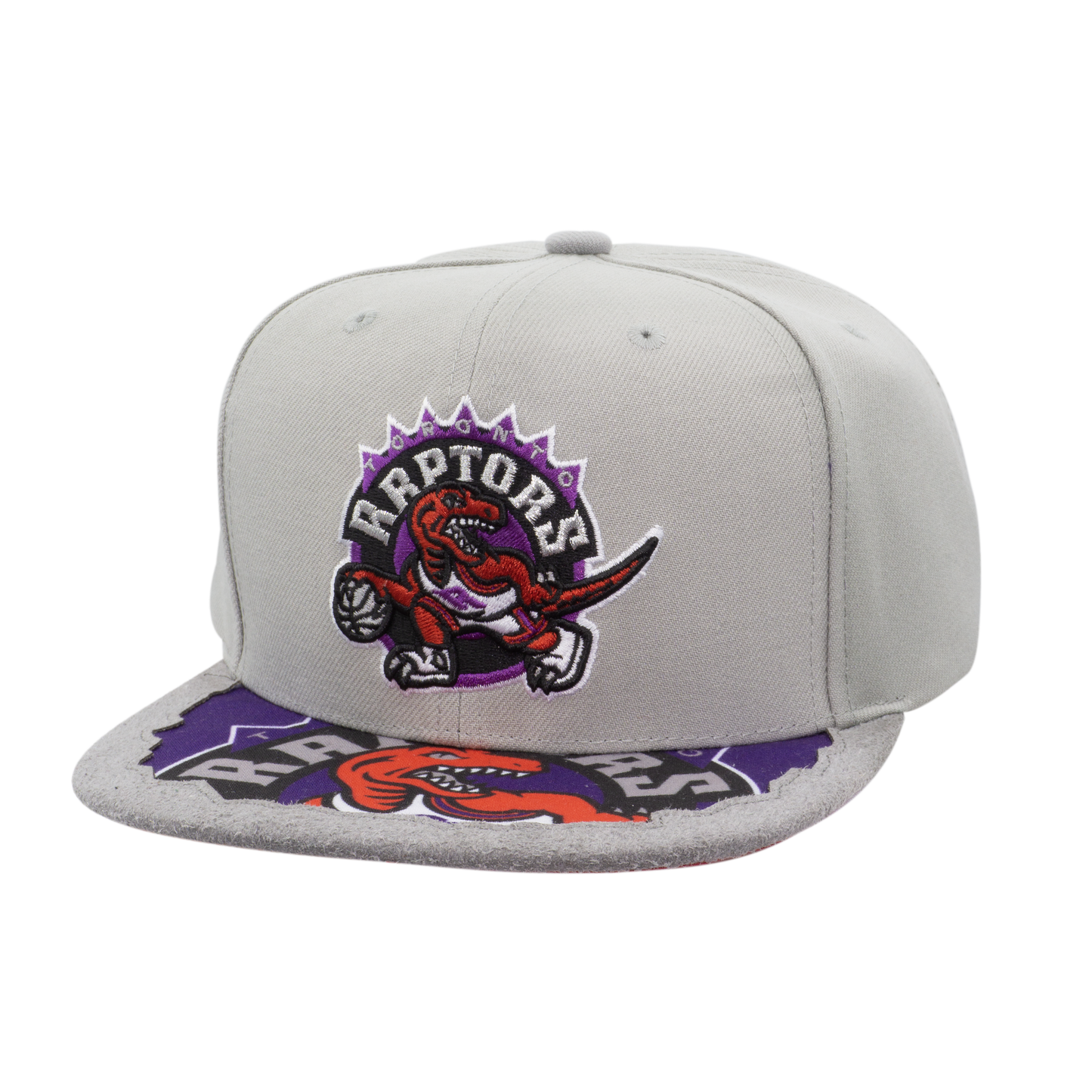 Men's Mitchell & Ness Gray Toronto Raptors Munch Time Snapback Hat