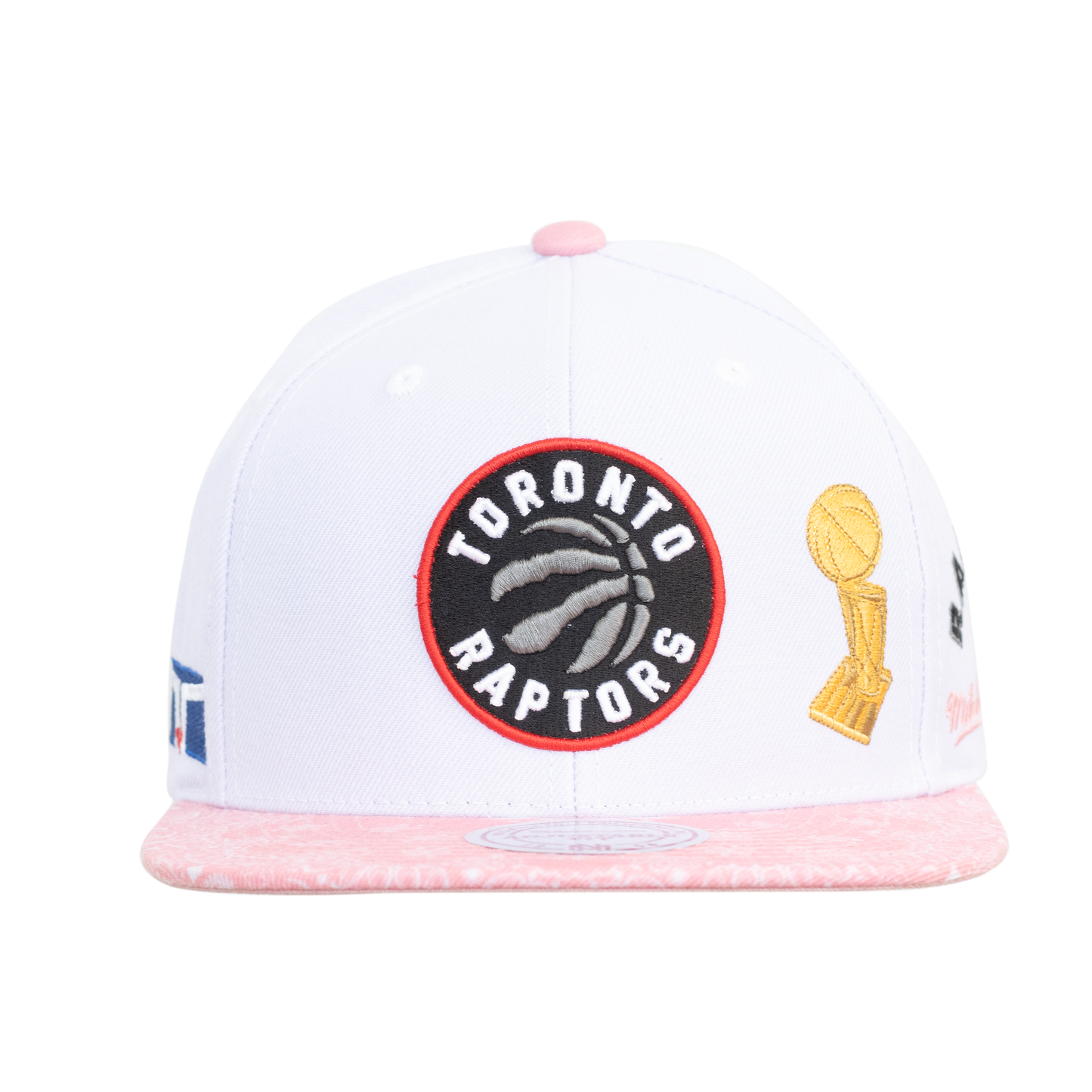 Men's Mitchell & Ness Toronto Raptors Snapback Hat - White/Pink