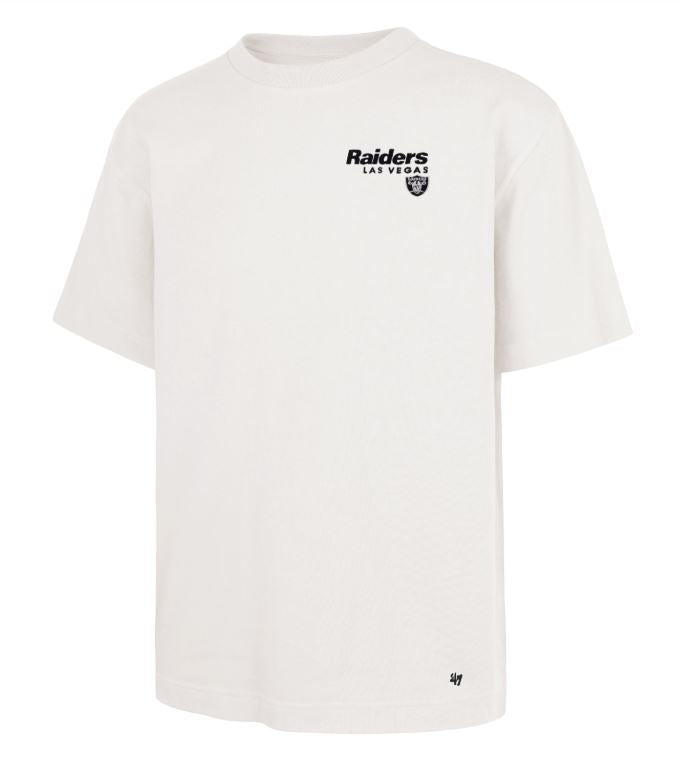 '47 NFL Las Vegas Raiders Men's Lateral Foundation Sandstone Tee - White