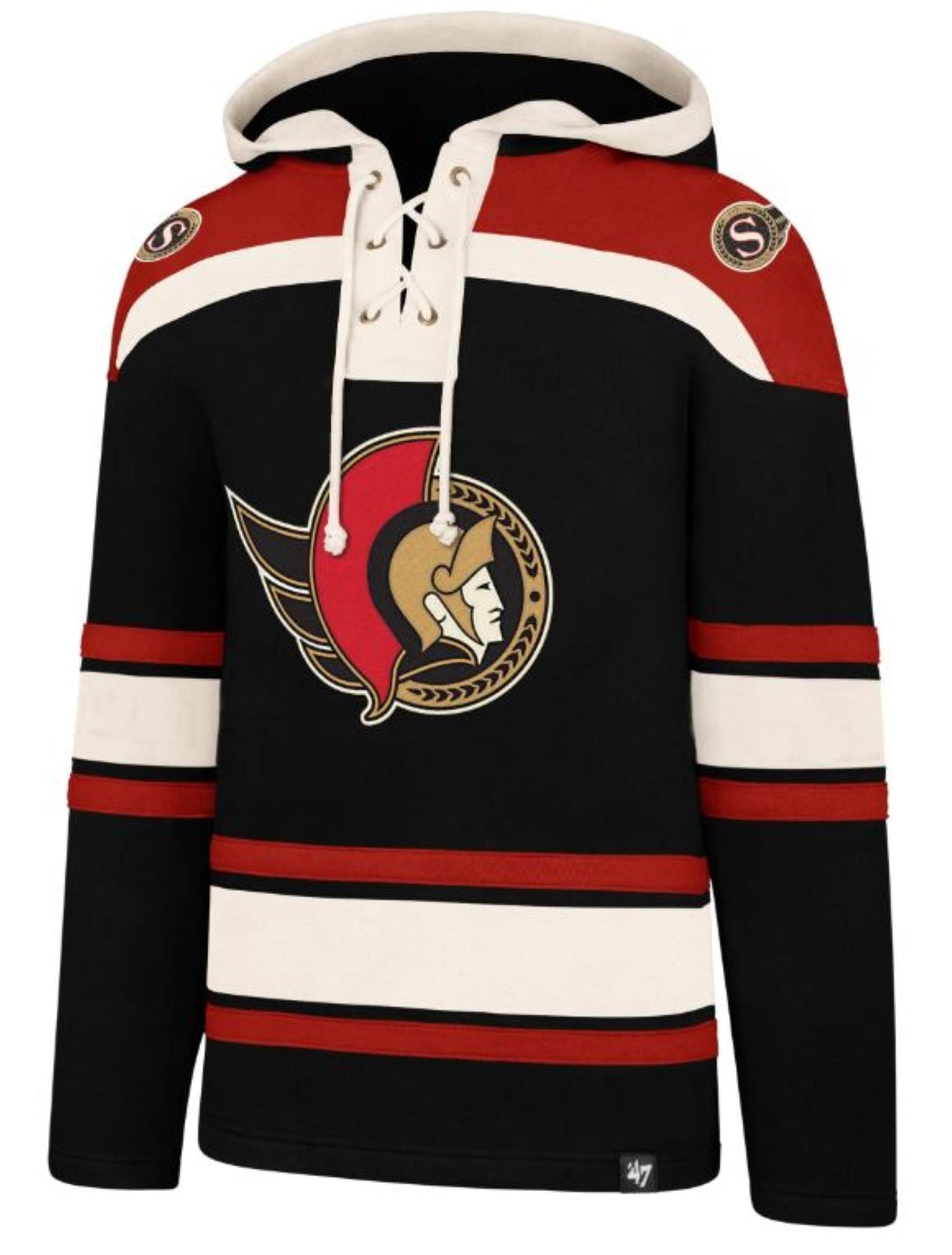 '47 NHL Ottawa Senators Lacer Fleece Hoodie - Black/Red