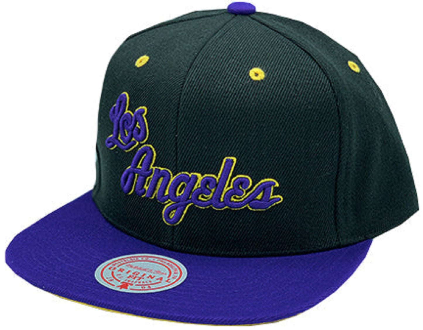 Men's Los Angeles Lakers Reload Mitchell & Ness Purple/Black Two-Tone Wool Snapback Hat