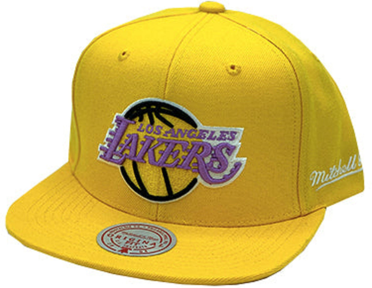 Men's Los Angeles Lakers Reload Mitchell & Ness Yellow Wool Snapback Hat