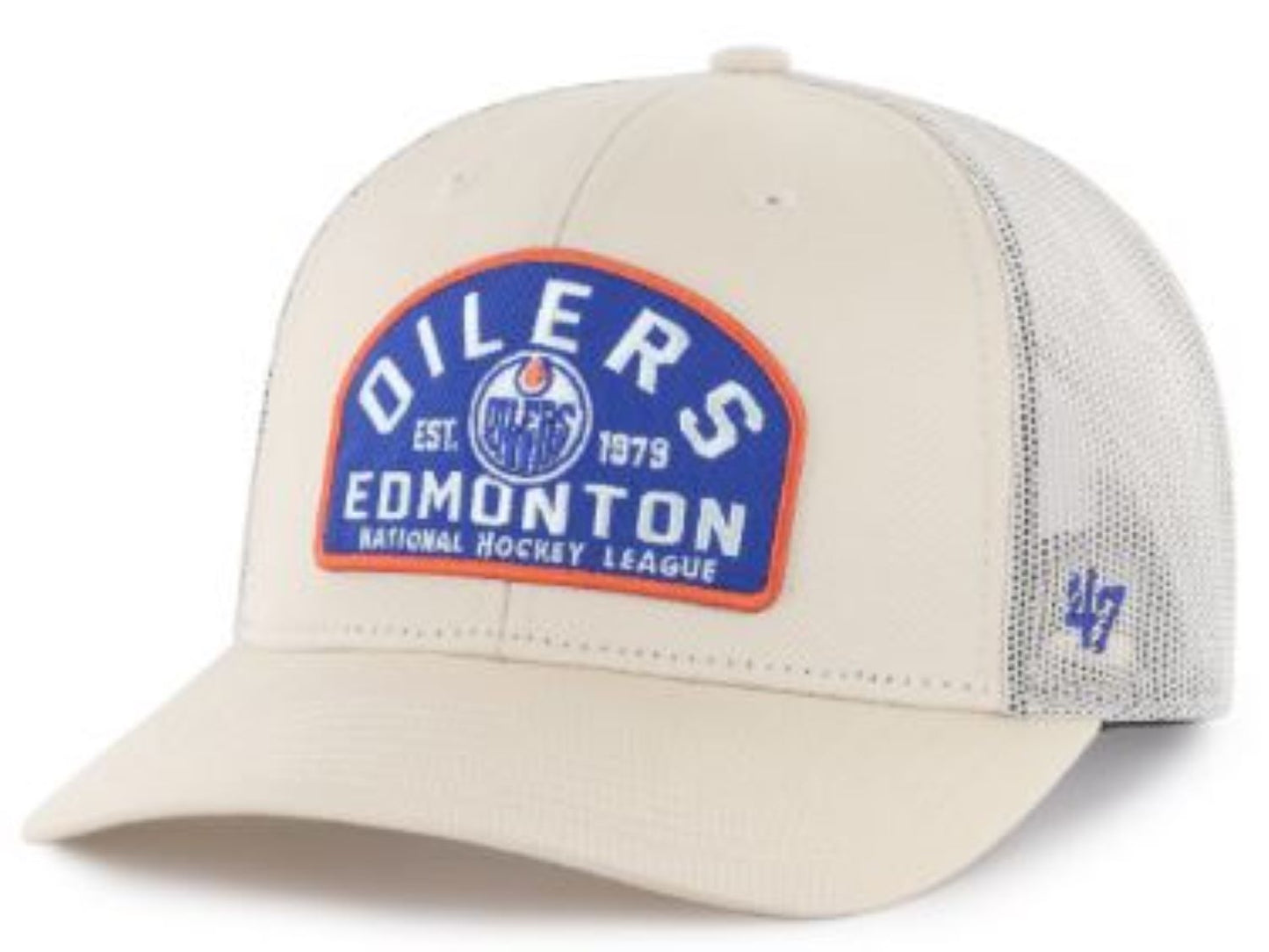 47 NHL Edmonton Oilers Leland Trucker Mesh Adjustable Hat - Tan