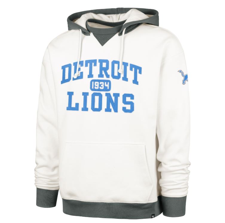'47 NFL Detroit Lions Golden Age Skipper Original Hoodie - White / Blue