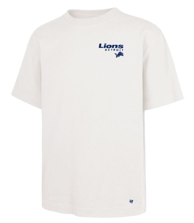 '47 NFL Detroit Lions Men's Lateral Foundation Sandstone Tee - White