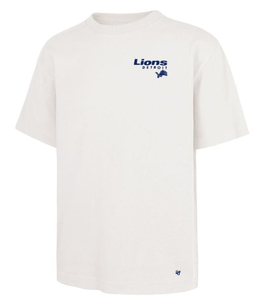 '47 NFL Detroit Lions Men's Lateral Foundation Sandstone Tee - White