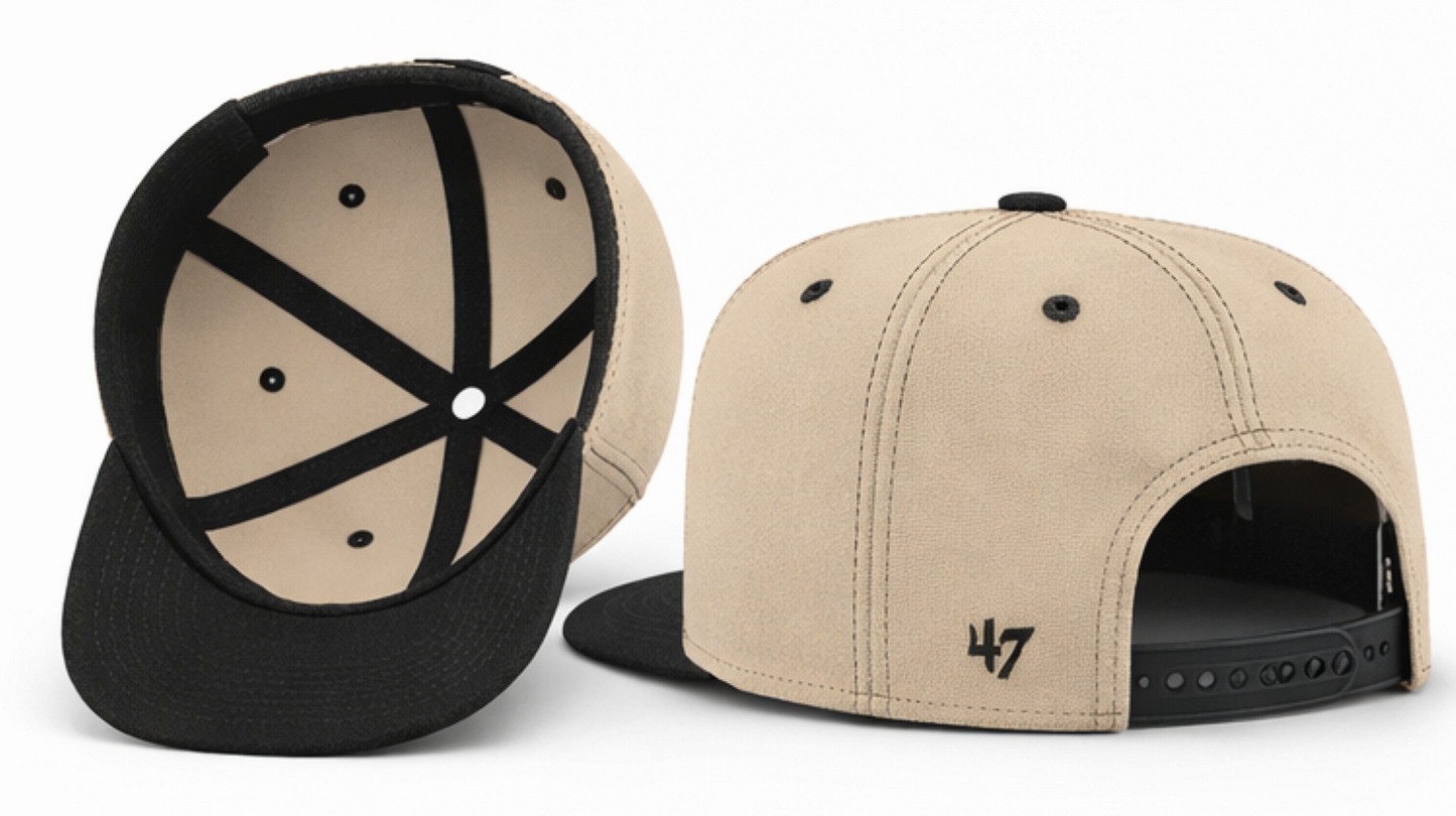 47 NHL Vancouver Canucks Lunar Captain RP Adjustable Snapback Hat - Tan/Black