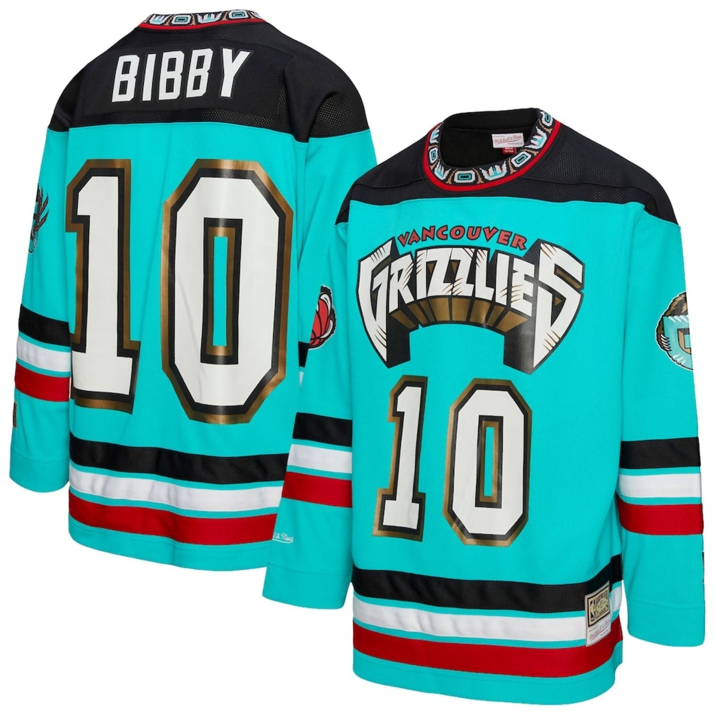 Mitchell & Ness Vancouver Grizzlies Mike Bibby #10 Maxxed Out Fashion Hockey Jersey - Turquoise