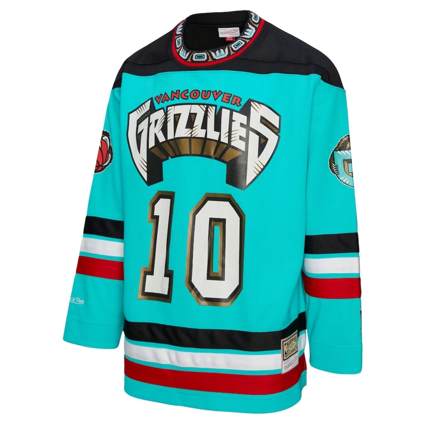 Mitchell & Ness Vancouver Grizzlies Mike Bibby #10 Maxxed Out Fashion Hockey Jersey - Turquoise