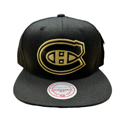 Men's Mitchell & Ness Montreal Canadiens Snapback Hat - Black/Gold