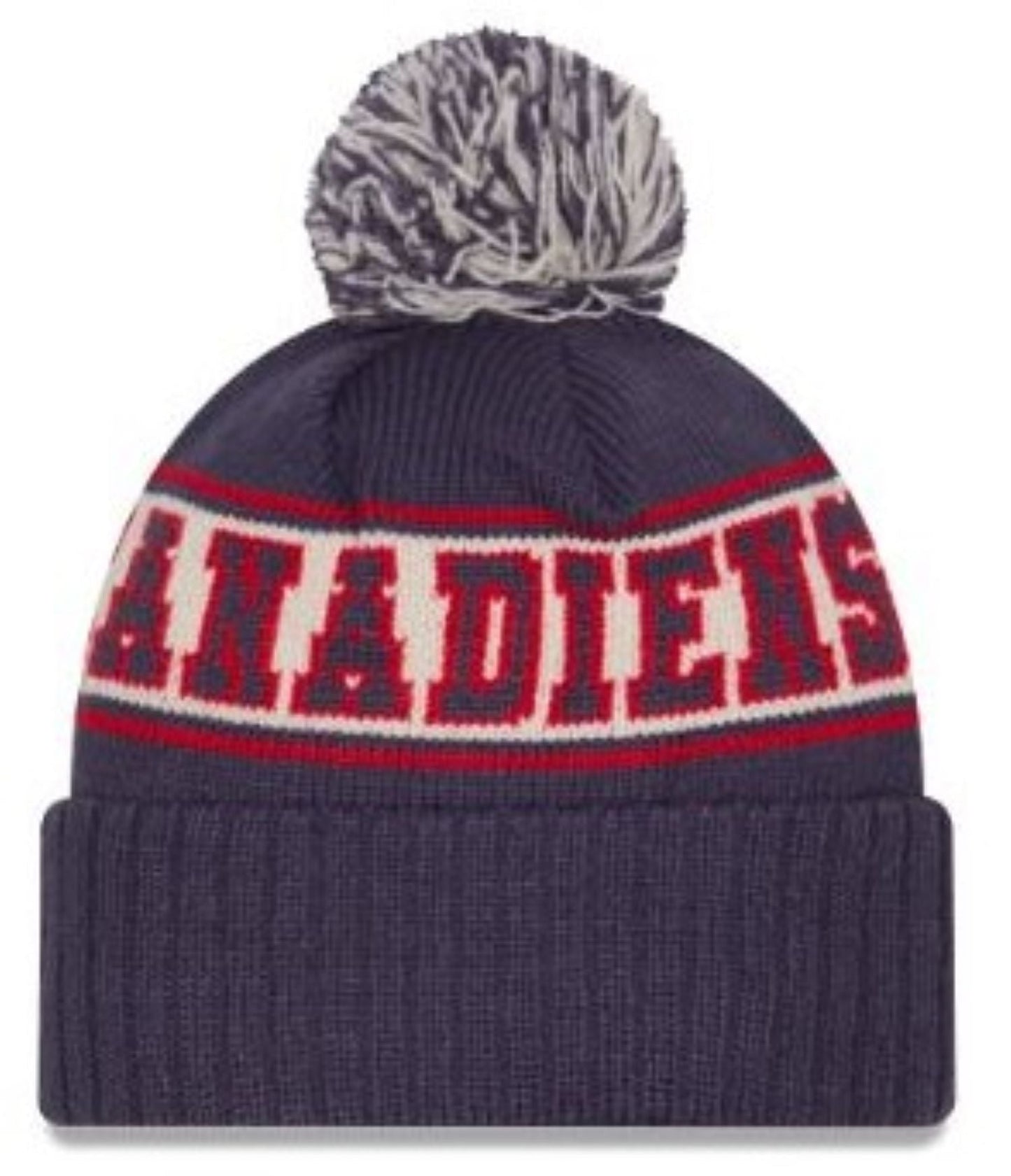 New Era NHL Montreal Canadiens Retro Pom Knit Beanie - Navy/Red