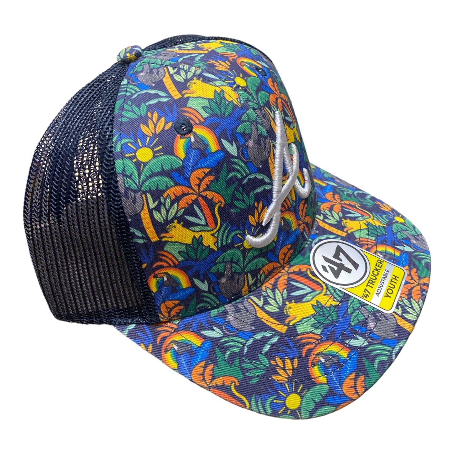 Youth Atlanta Braves '47 Trucker Navy Floral Adjustable Snapback Cap