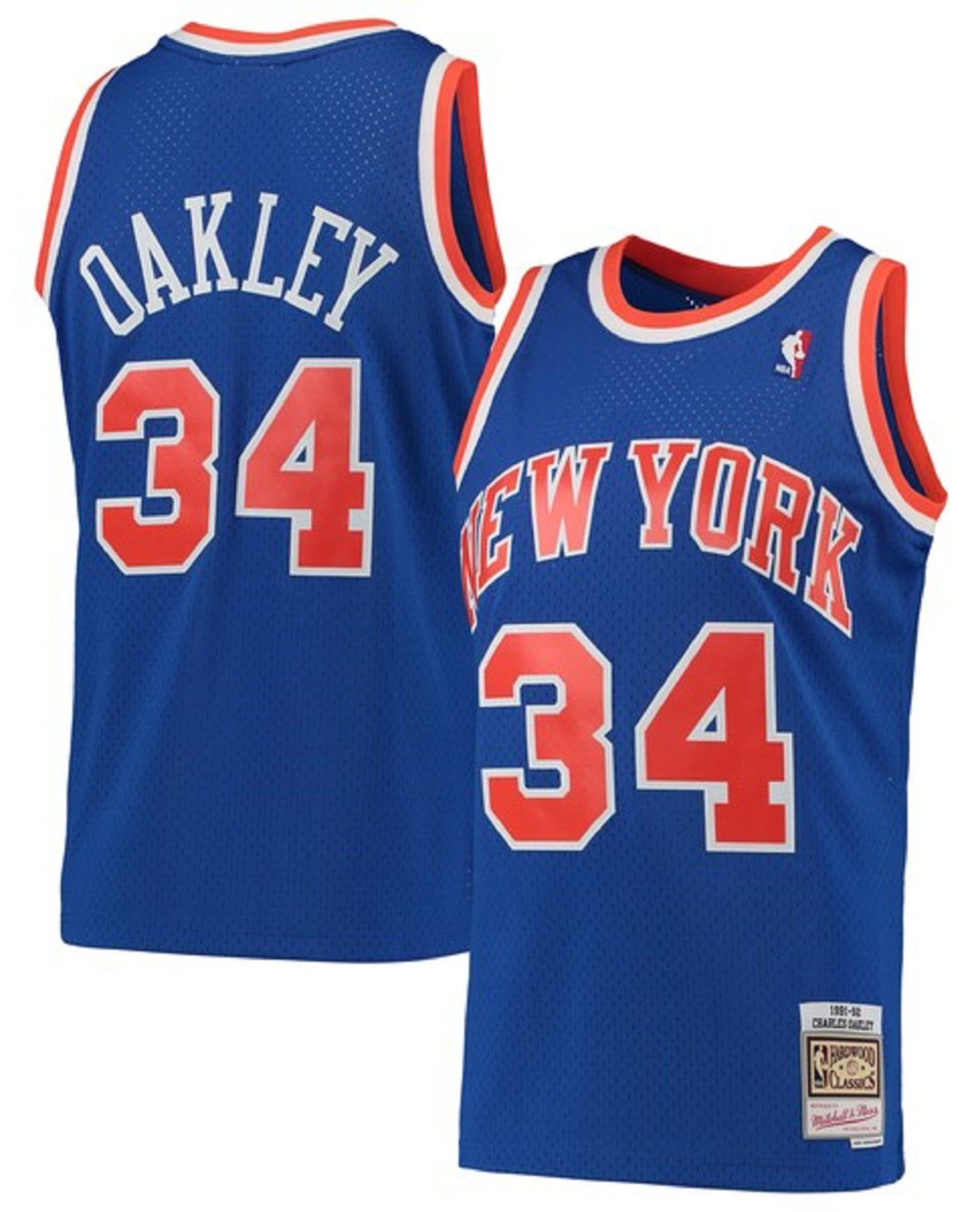 Men's Mitchell & Ness Charles Oakley Blue New York Knicks Hardwood Classics 1991-92 Swingman Jersey