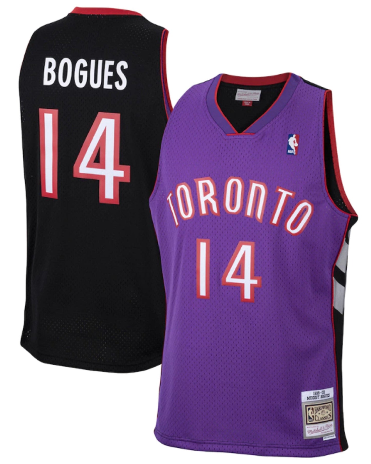 Men's Mitchell & Ness Muggsy Bogues Purple Toronto Raptors 1999-00 Hardwood Classics Swingman - Jersey