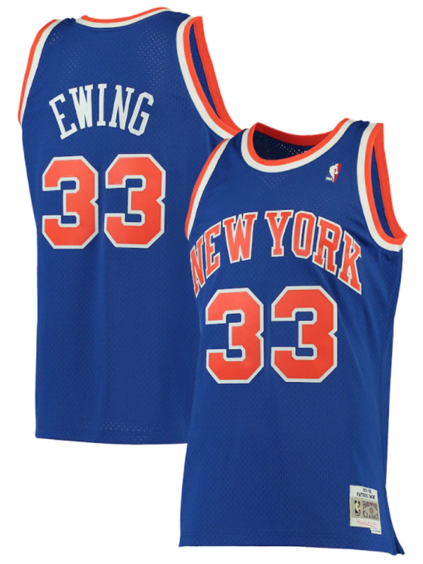 Men's Mitchell & Ness Patrick Ewing Blue New York Knicks Hardwood Classics Jersey