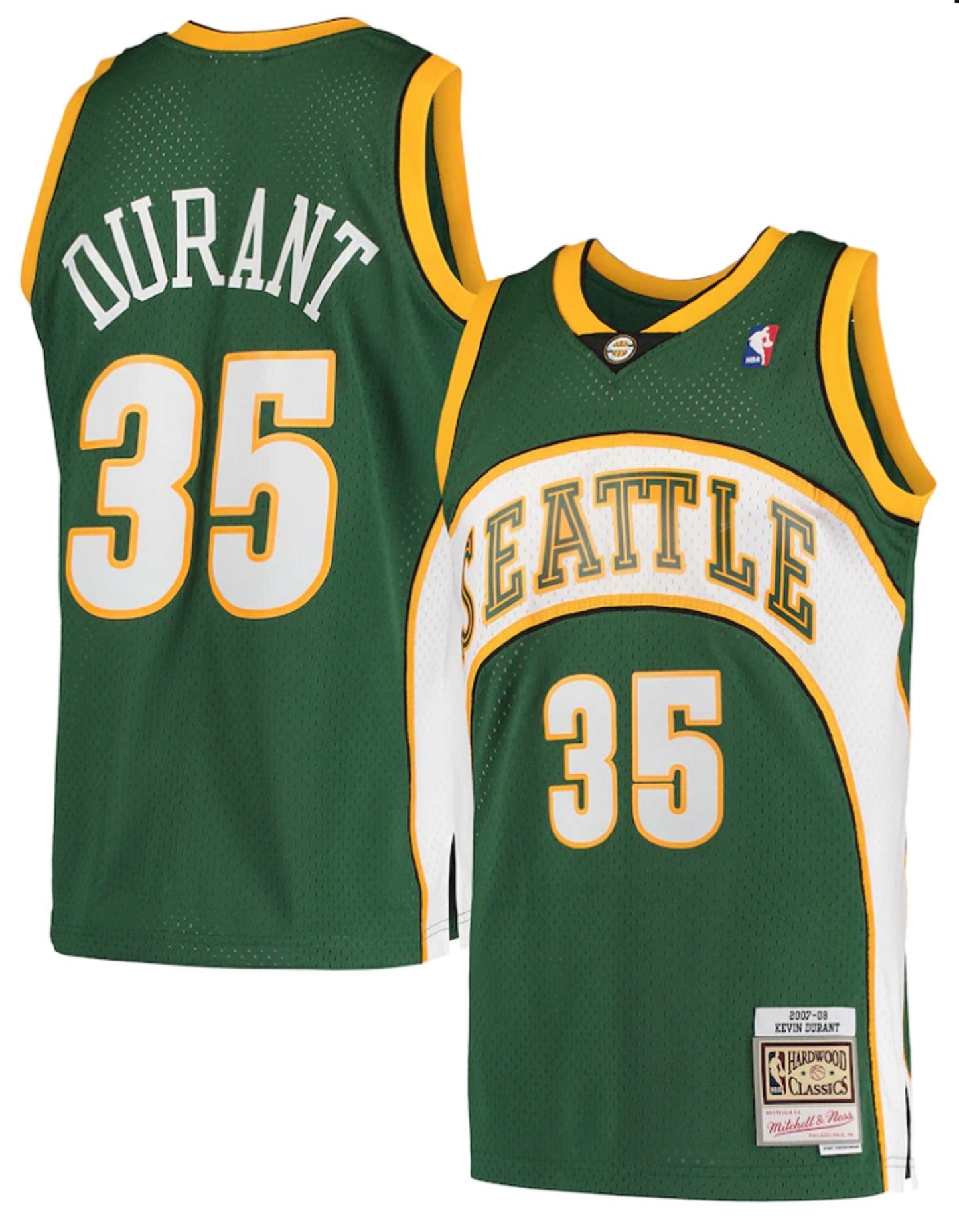 Men's Seattle SuperSonics Kevin Durant Mitchell & Ness Green Hardwood Classics 2007-08 Swingman Jersey