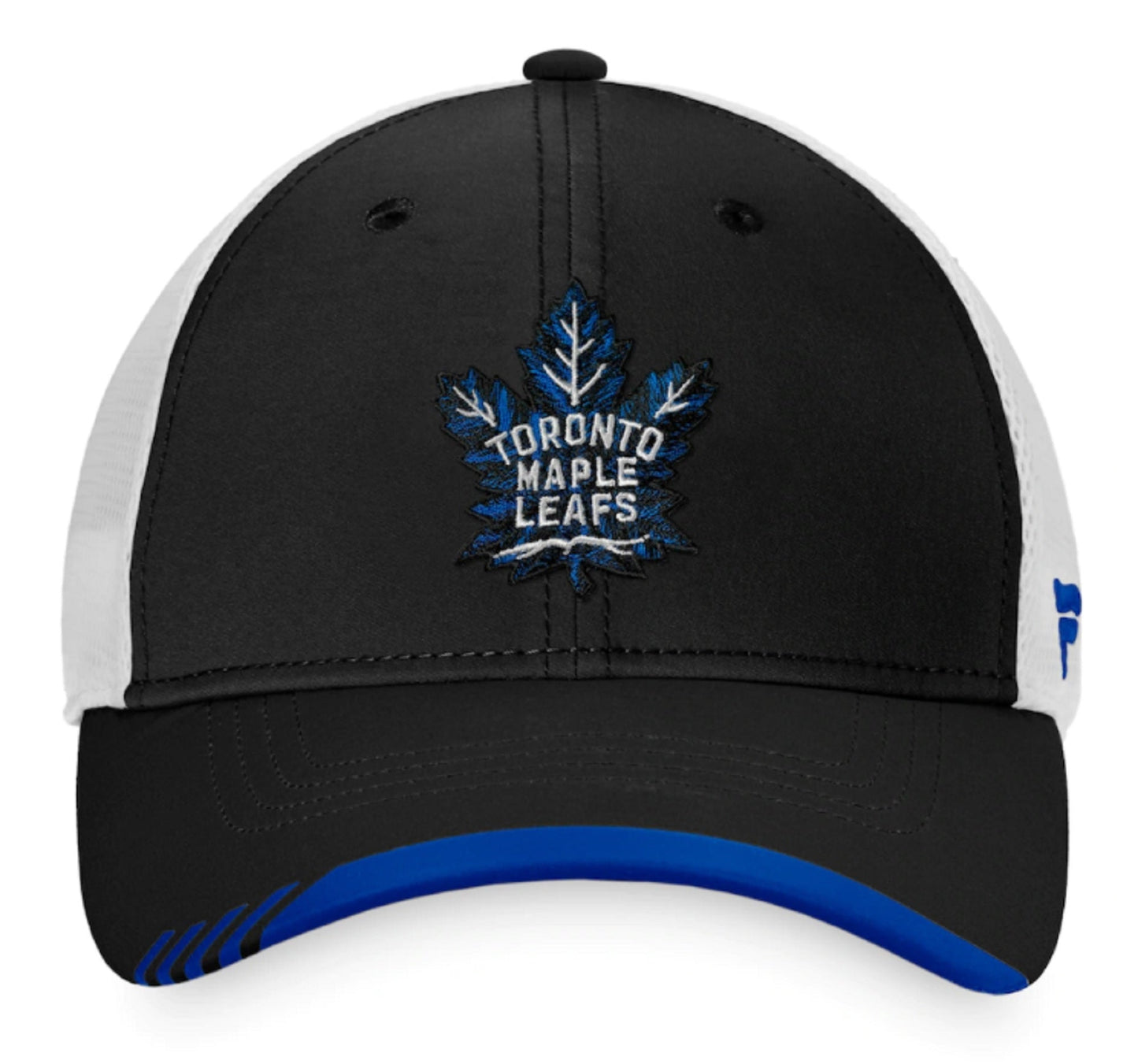 Men's Toronto Maple Leafs Fanatics Branded Black/White Authentic Pro Locker Room Alternate Logo Trucker - Snapback Hat