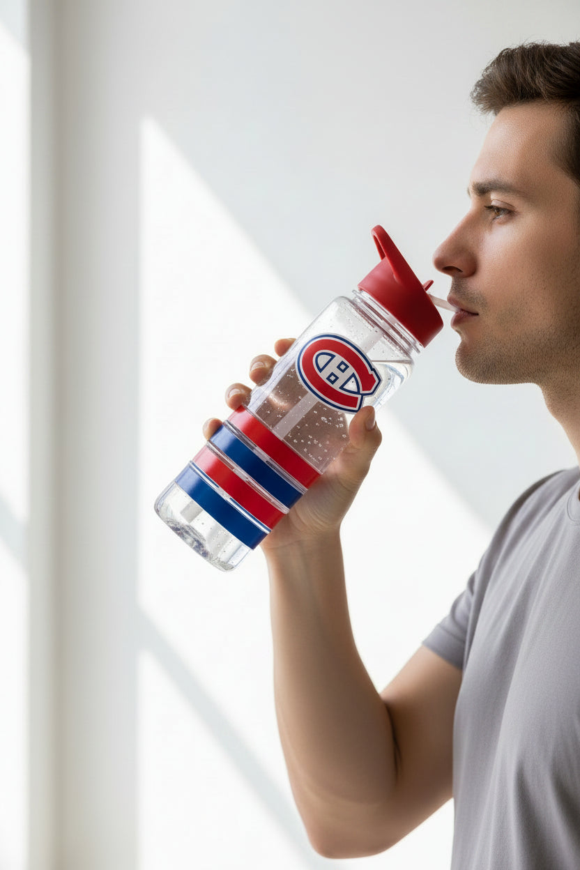 The Sports Vault Compatible with Montreal Canadiens NHL Hockey - 25oz. Banded Water Bottle
