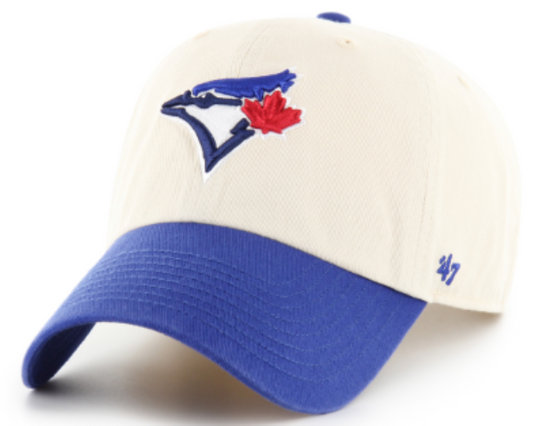 '47 MLB Toronto Blue Jays Natural Two Tone Clean Up Hat - Cream/Blue