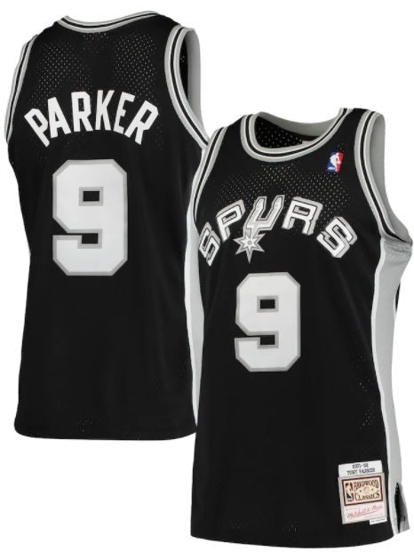 Tony Parker #9 San Antonio Spurs Mitchell & Ness Hardwood Classics Swingman Jersey – Black/Grey