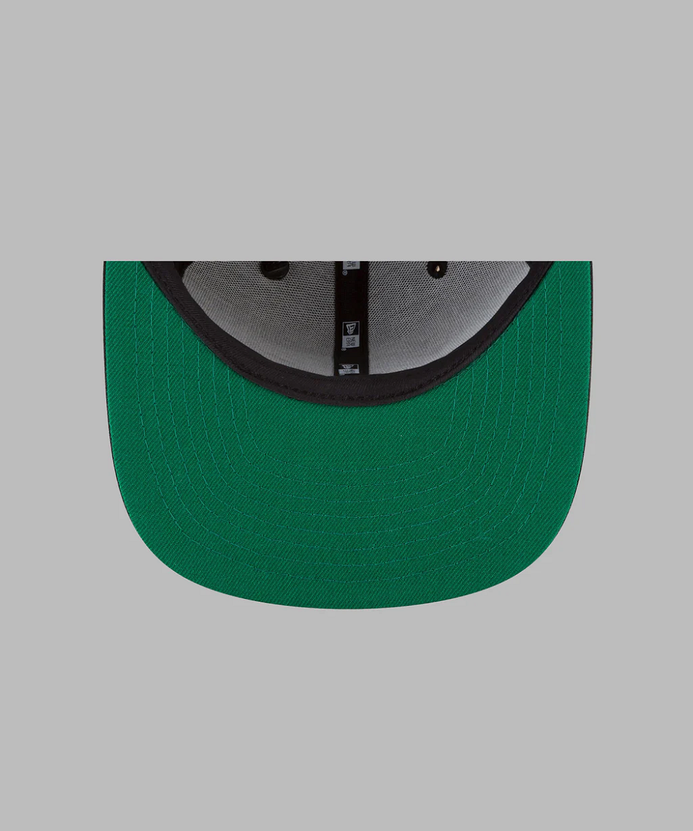 Paper Plane Original Crown Old School Snapback Hat with Green Undervisor